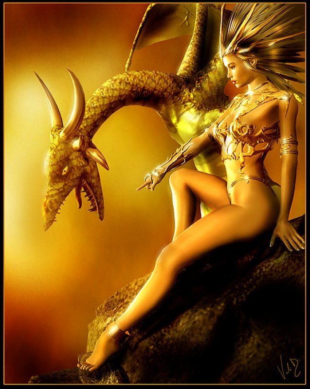 dragon and girl, download wallpapers for desktop, free, without payment and without registration